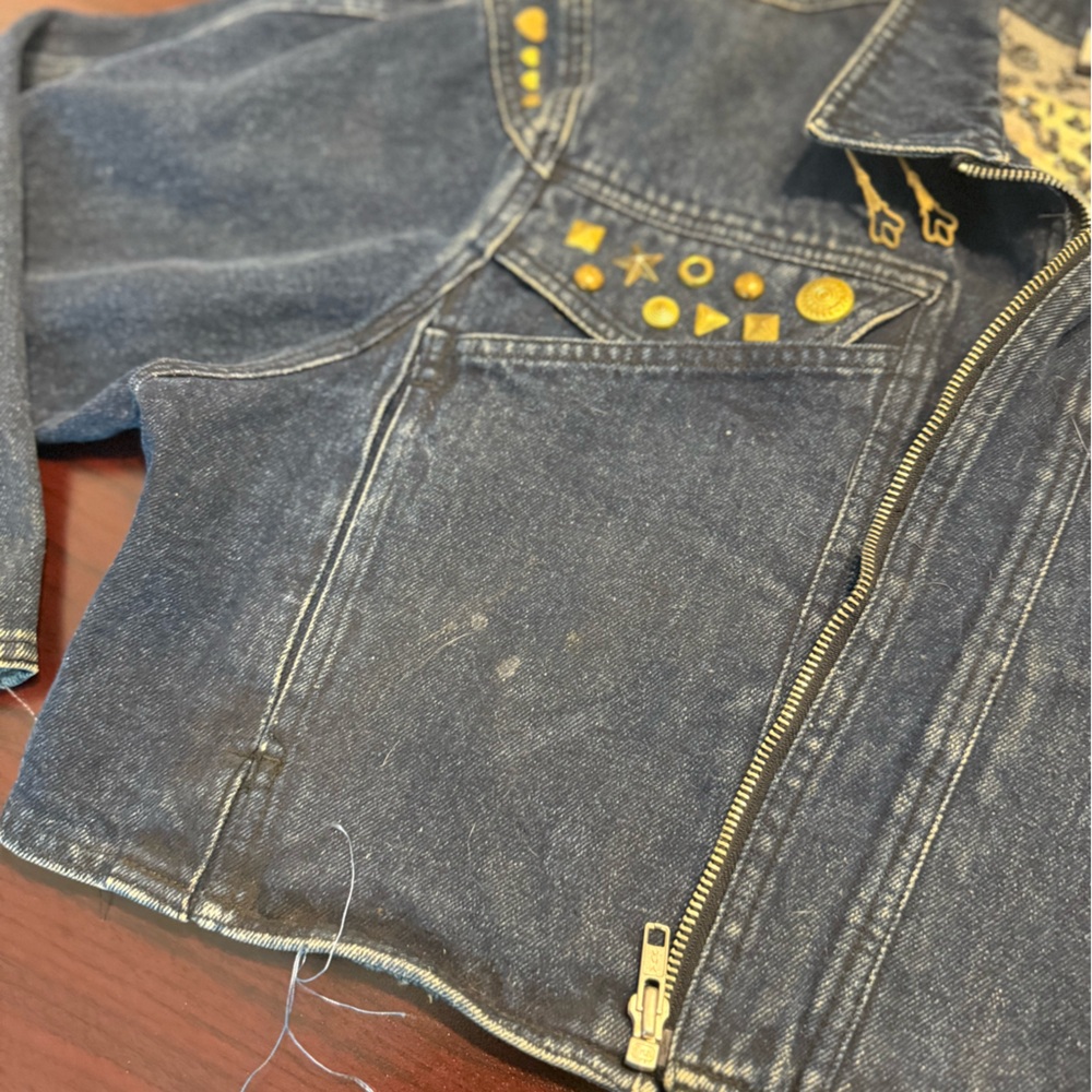 1980s Vintage Bon Jour Denim Cropped Jacket size Medium - Picture 10 of 11